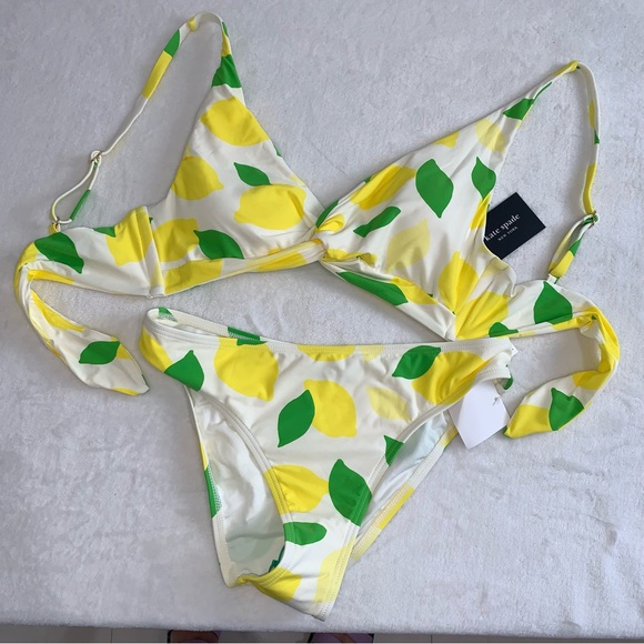 kate spade Other - Kate spade yellow white and green bikini set size small new with tags